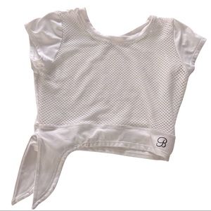 Bombshell White Mesh Crop tie top